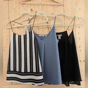 3 work/office neutral camisoles tank tops